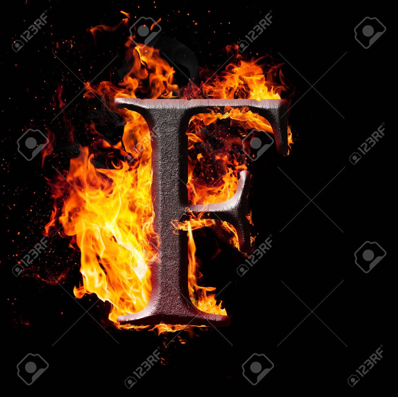 Letters And Symbols In Fire Letter F Stock Photo 24641884 Letters And Symbols In Fire Letter F Stock Photo 24641884