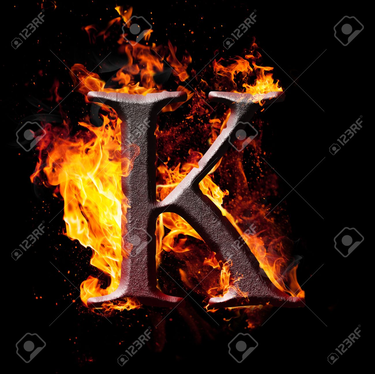 火 - 手紙 K. の文字および記号の写真素材・画像素材 Image 24697118 