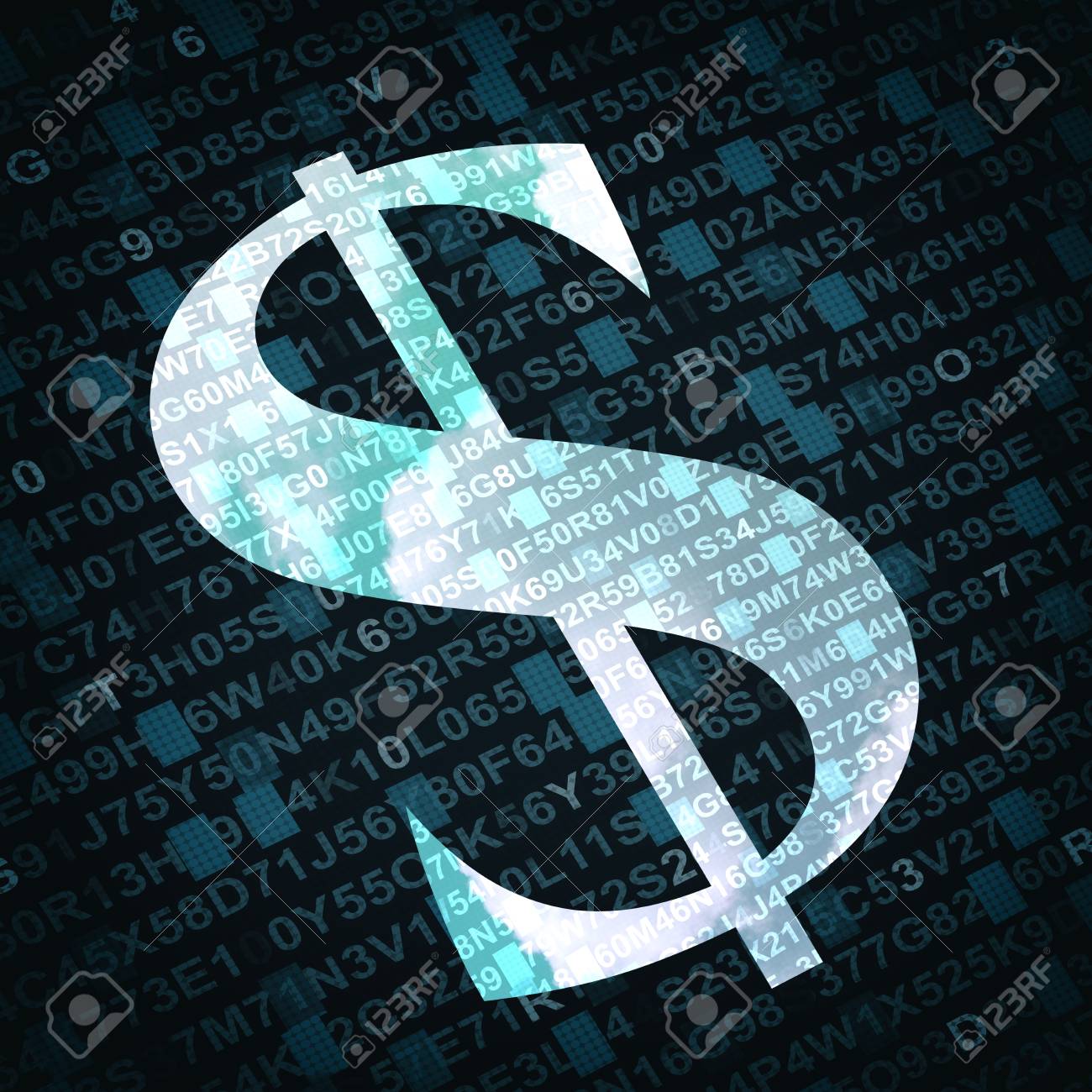 US Dollar Currency Sign With Numbers And Letters On Background Stock Photo,  Picture and Royalty Free Image. Image 25812720.
