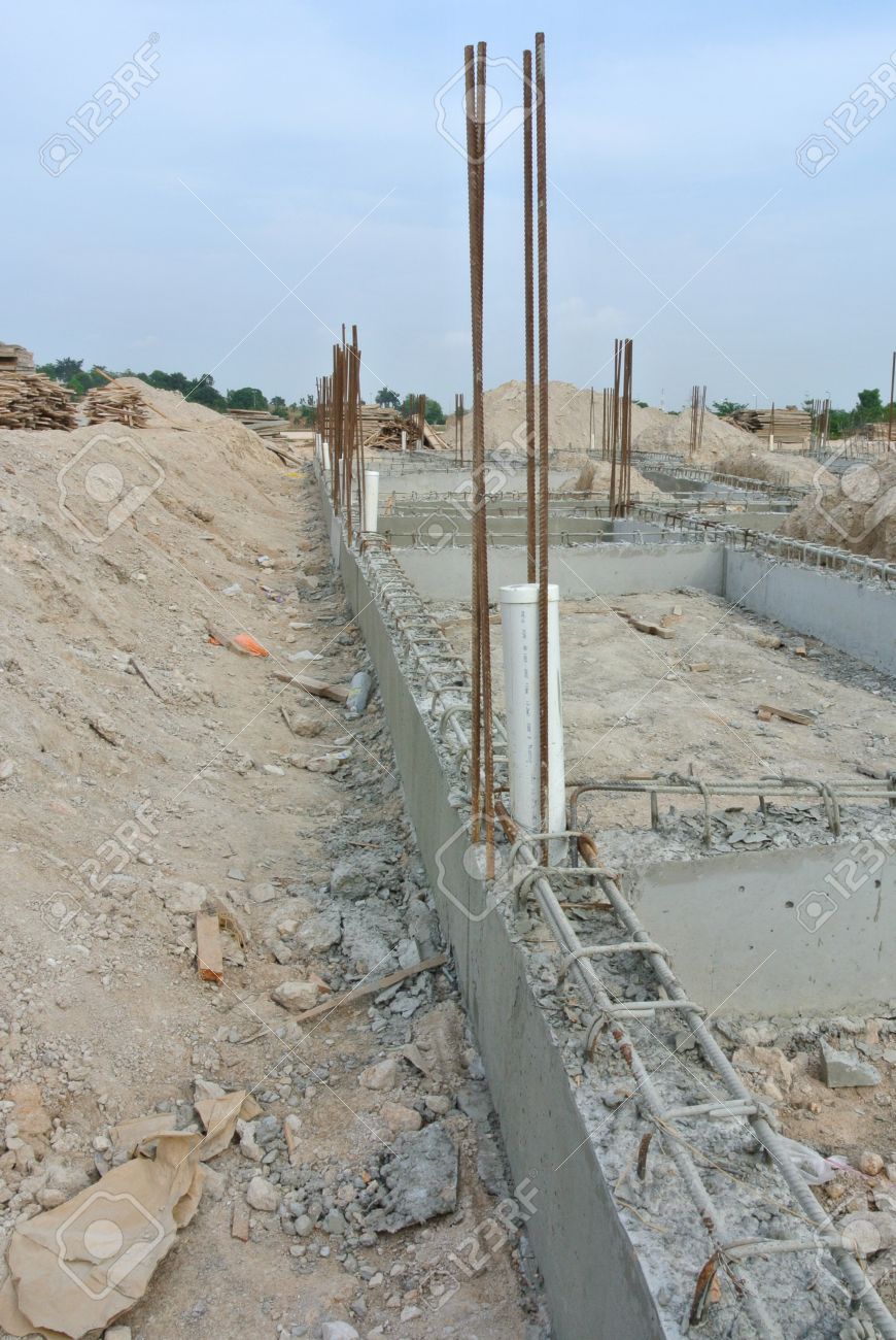 Building Ground Beam Casted And Ready For Ground Floor Slab