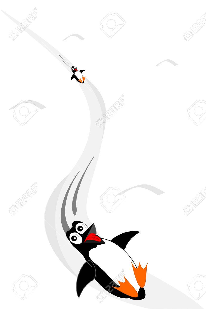 丘の上を滑るペンギン のイラスト素材 ベクタ Image 丘の上を滑るペンギン のイラスト素材 ベクタ Image