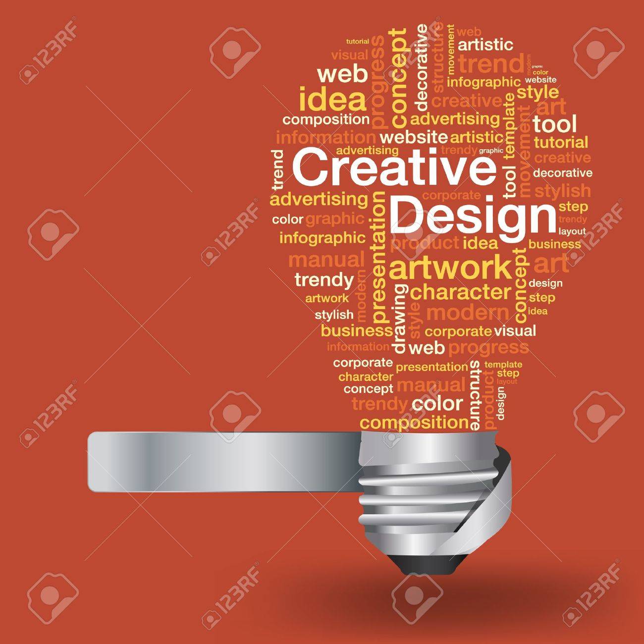 Creative light bulb with creative design concept of word cloud, Vector illustration modern template design - 18809604 Creative light bulb with creative design concept of word cloud, Vector illustration modern template design - 18809604