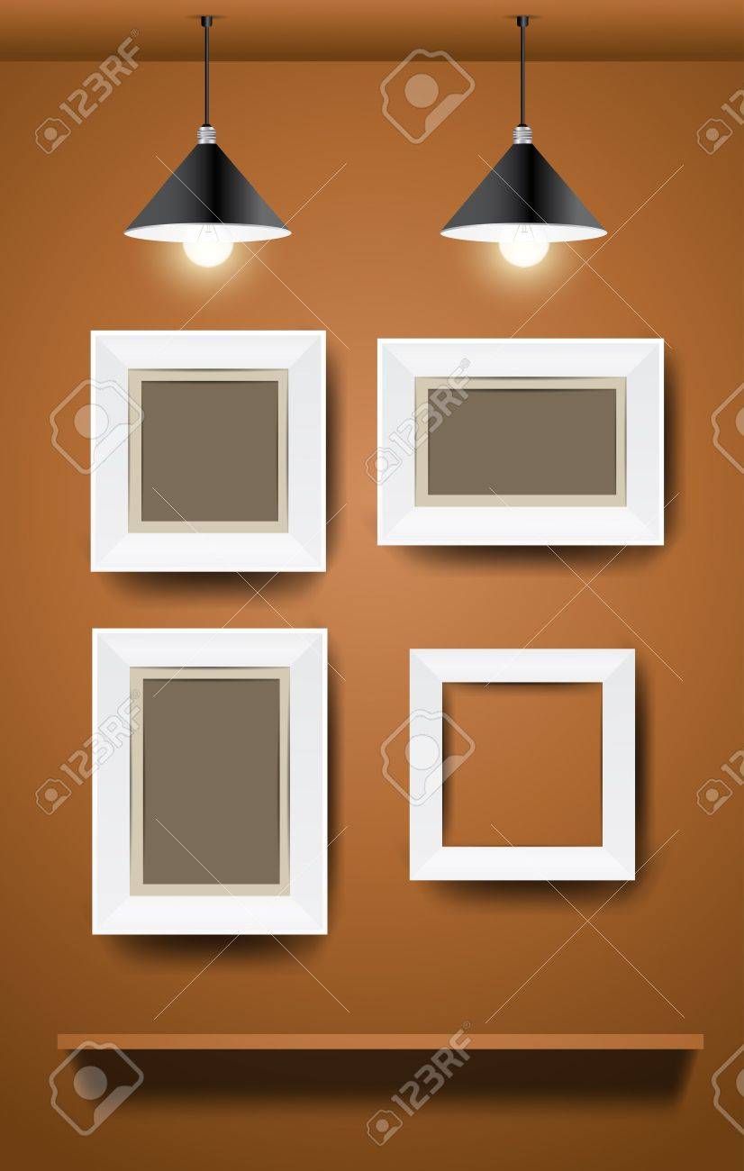 white modern frames on