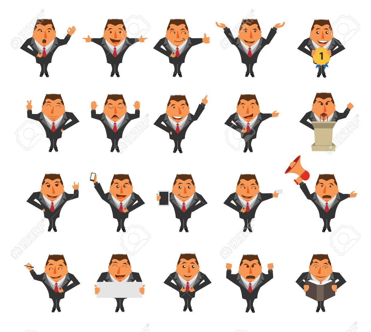 businessman cartoon character ideas concept isolated on white