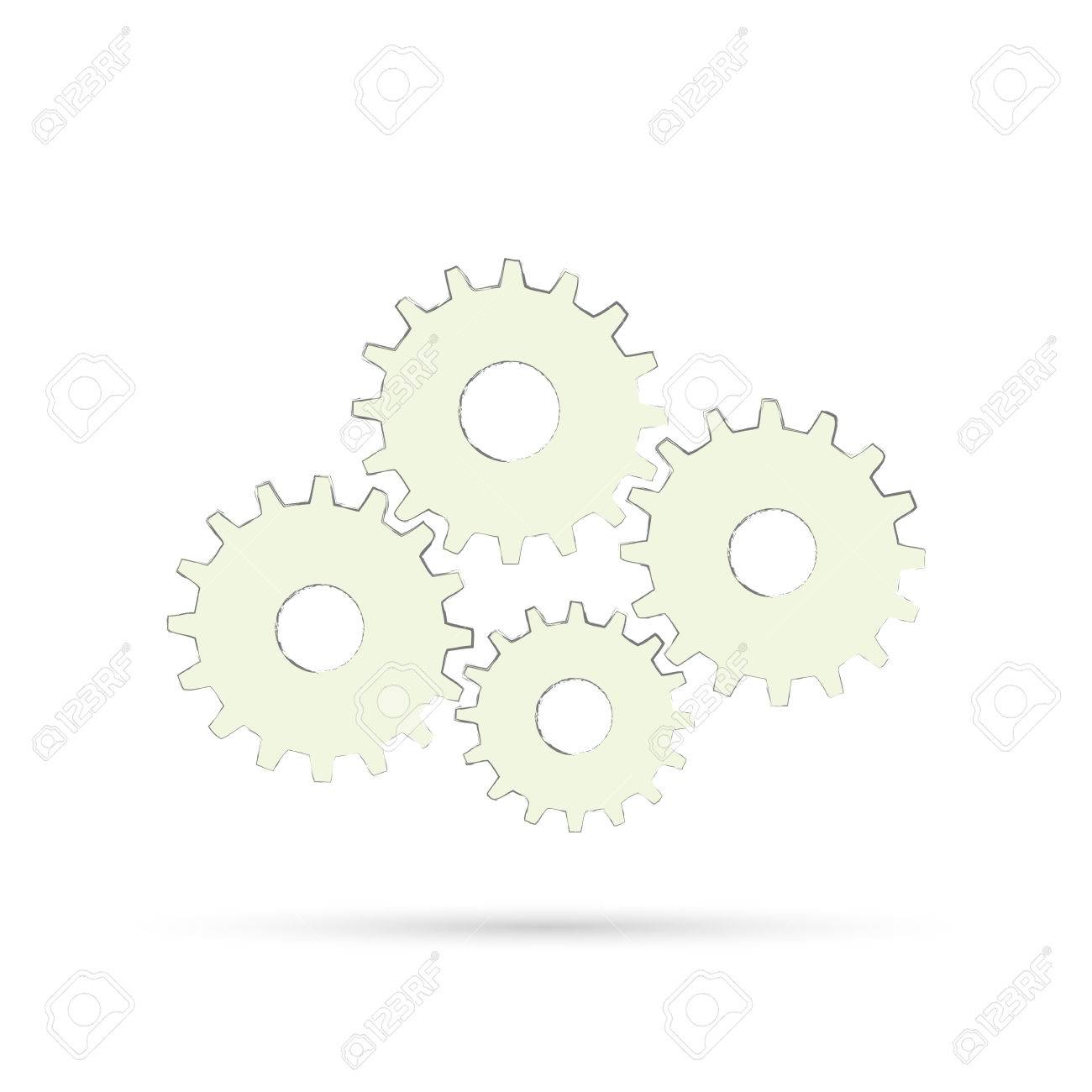 明るい背景に分離した歯車のイラスト のイラスト素材 ベクタ Image