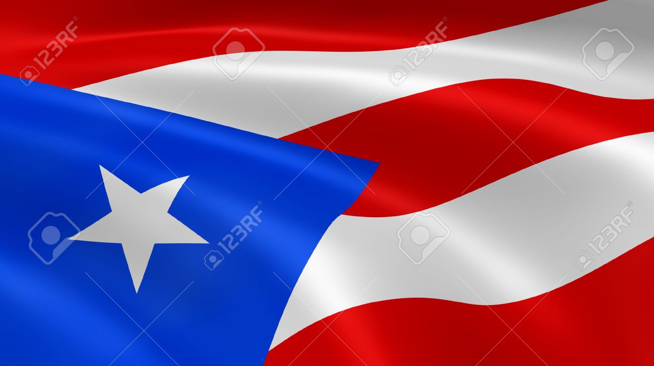 Puerto Rican Flag In The Wind Part Of A Series Stock Photo