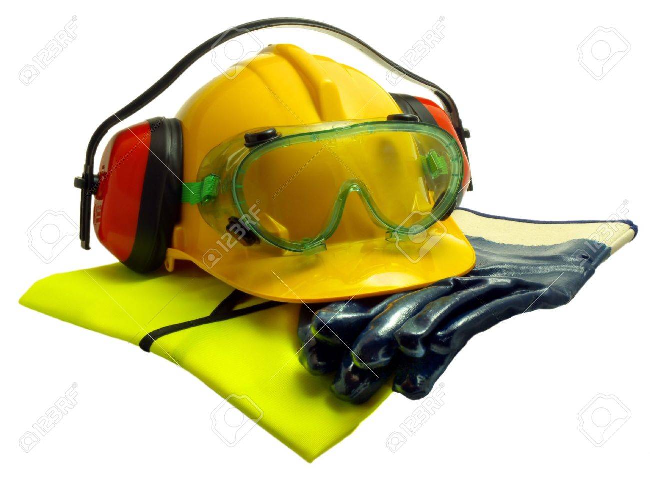 hard hats with visor and ear defenders