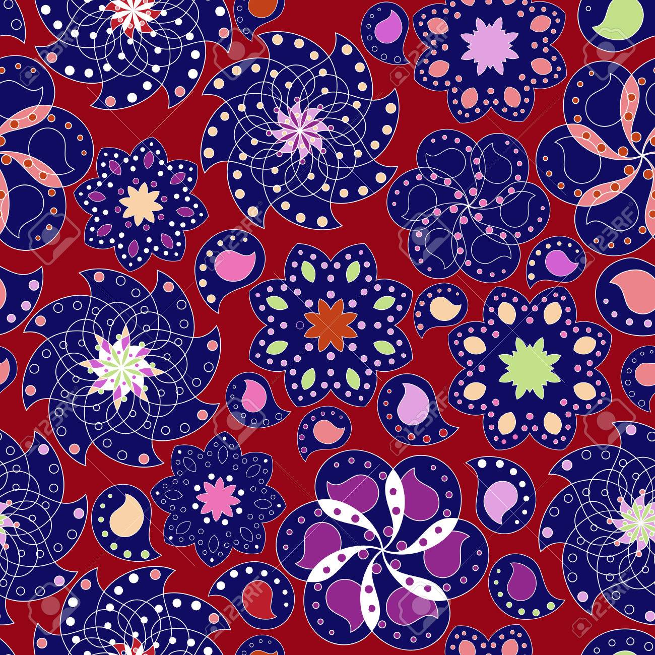 paisley seamless pattern block printed background indian motif