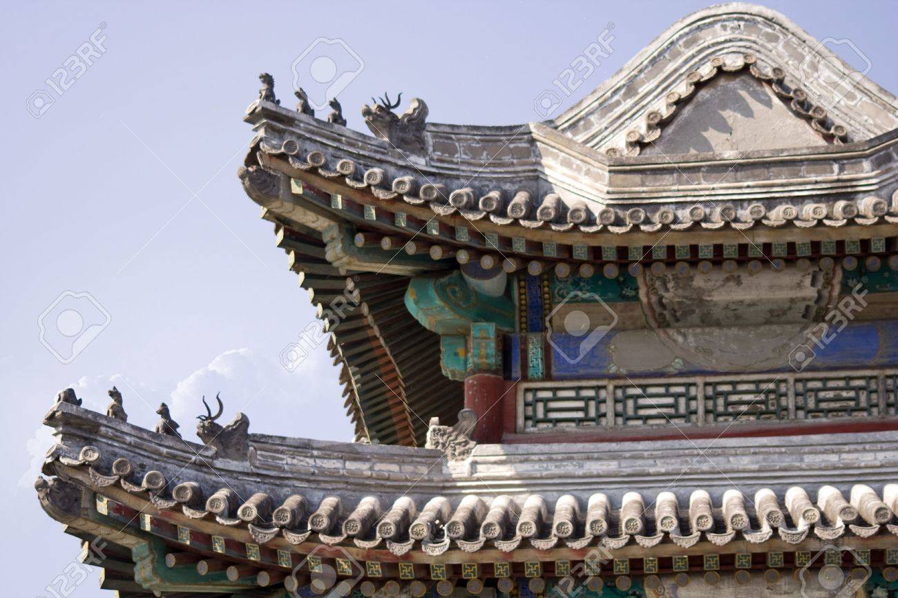 typical chinese pavilion decoration and roof chinese architecture