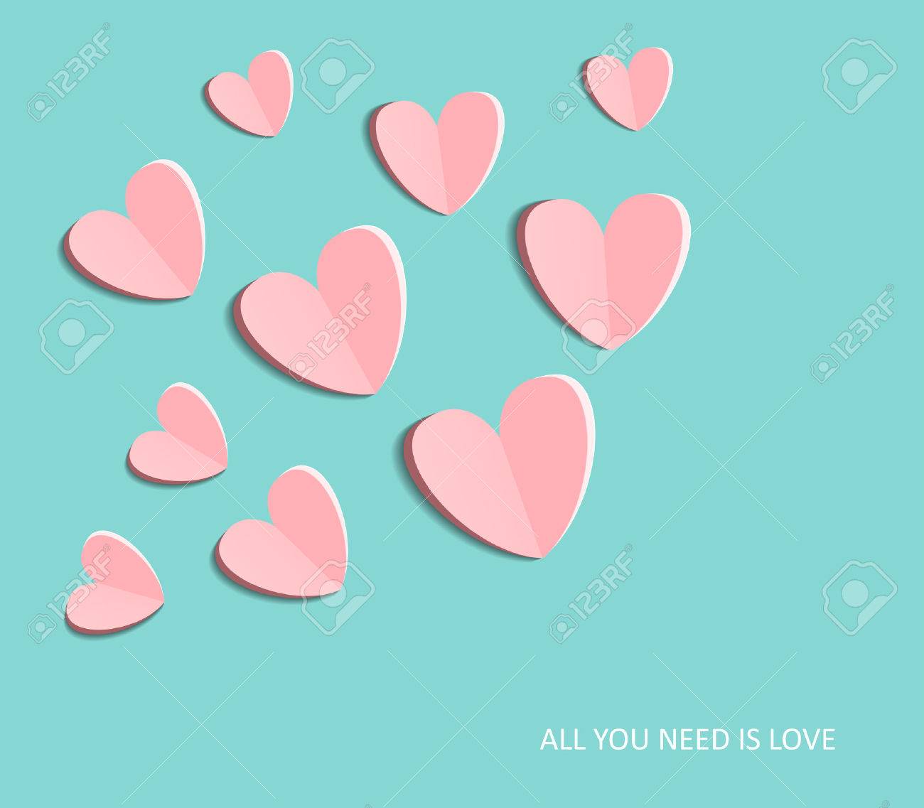 Vettoriale Simbolo Di Amore Su Sfondo Blu Dolce Biglietto Di Auguri Design Piatto Buon San Valentino Puo Essere Aggiungere Testo Illustrazione Vettoriale Image 48758295