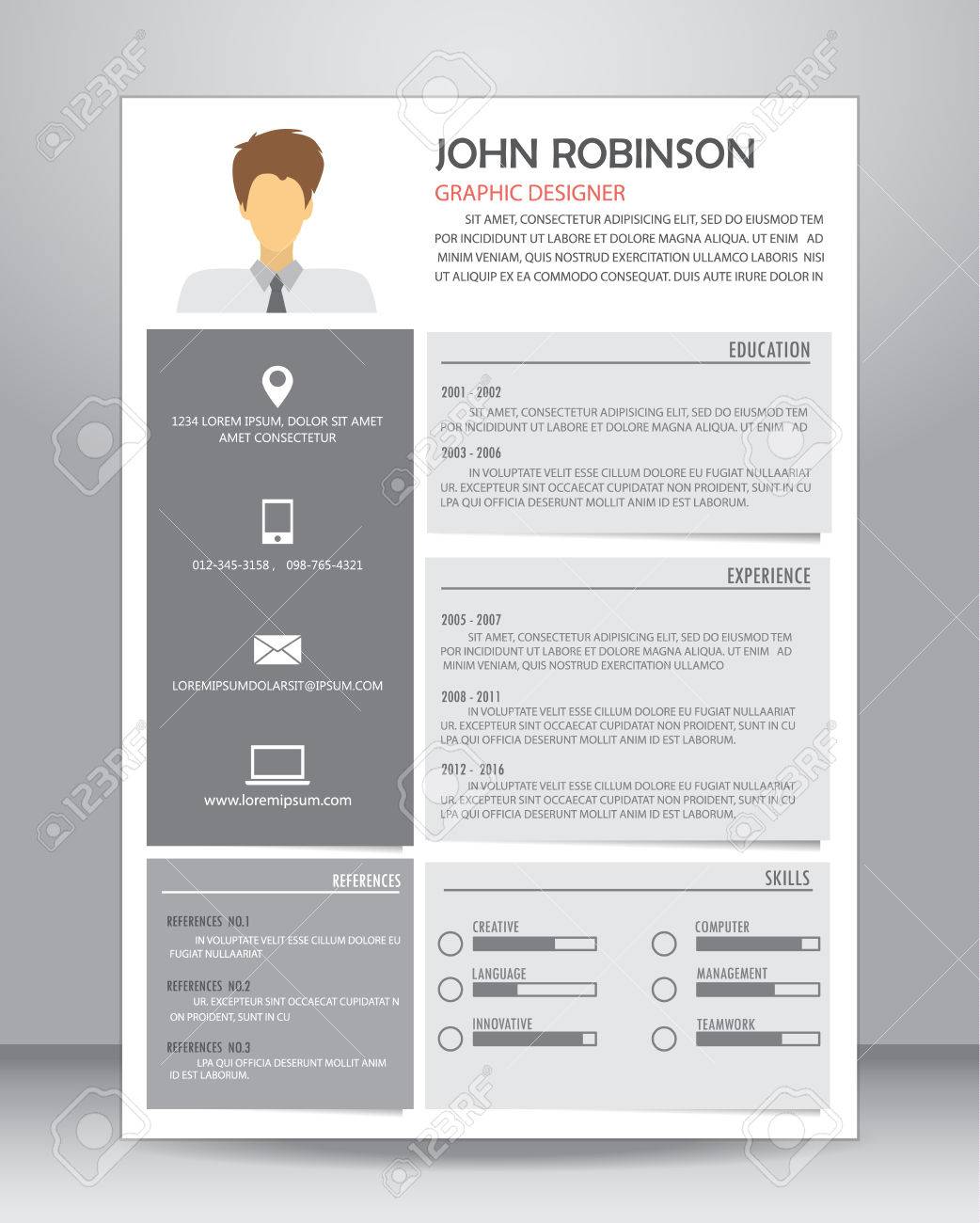 job resume or cv layout template in a4 size vector illustration job resume layout
