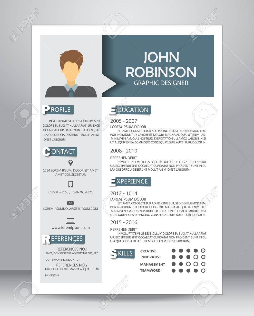 job resume or cv layout template in a4 size vector illustration job resume layout