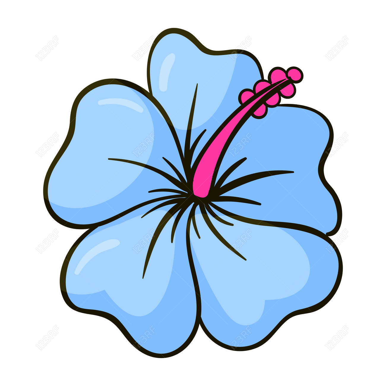 Hibiscus Flower Icon In Cartoon Style On A White Background Vector  Illustration Royalty Free SVG, Cliparts, Vectors, and Stock Illustration.  Image 234367359., image size:1300x1300