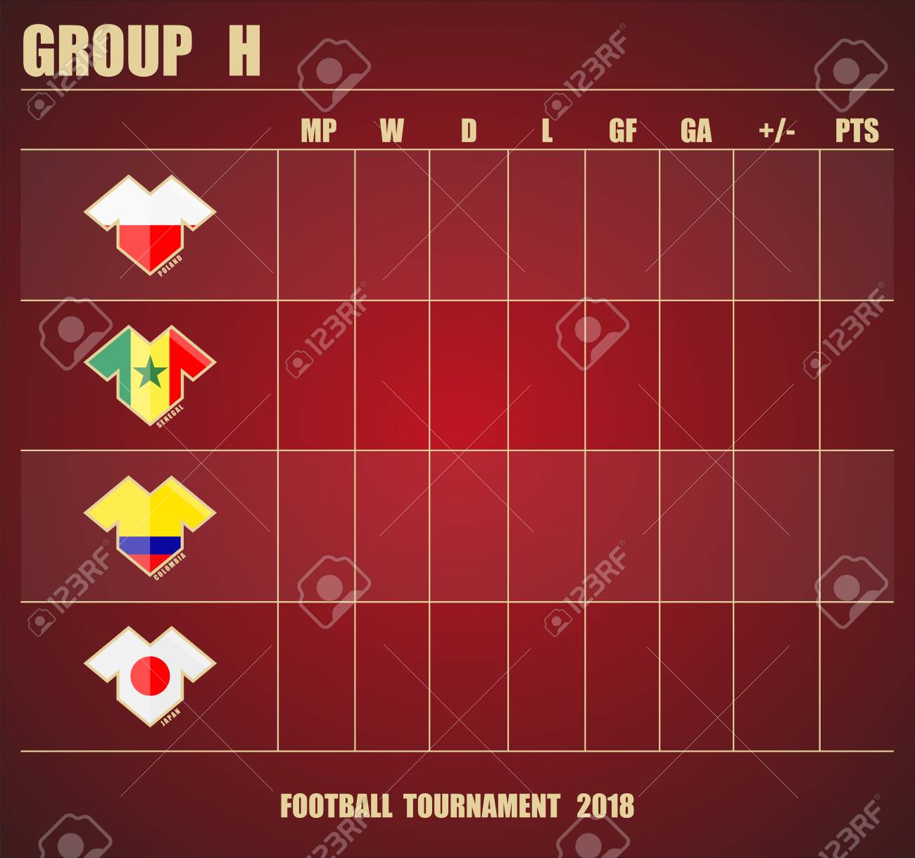 Vector Illustration Football Soccer Tournament Group Stage