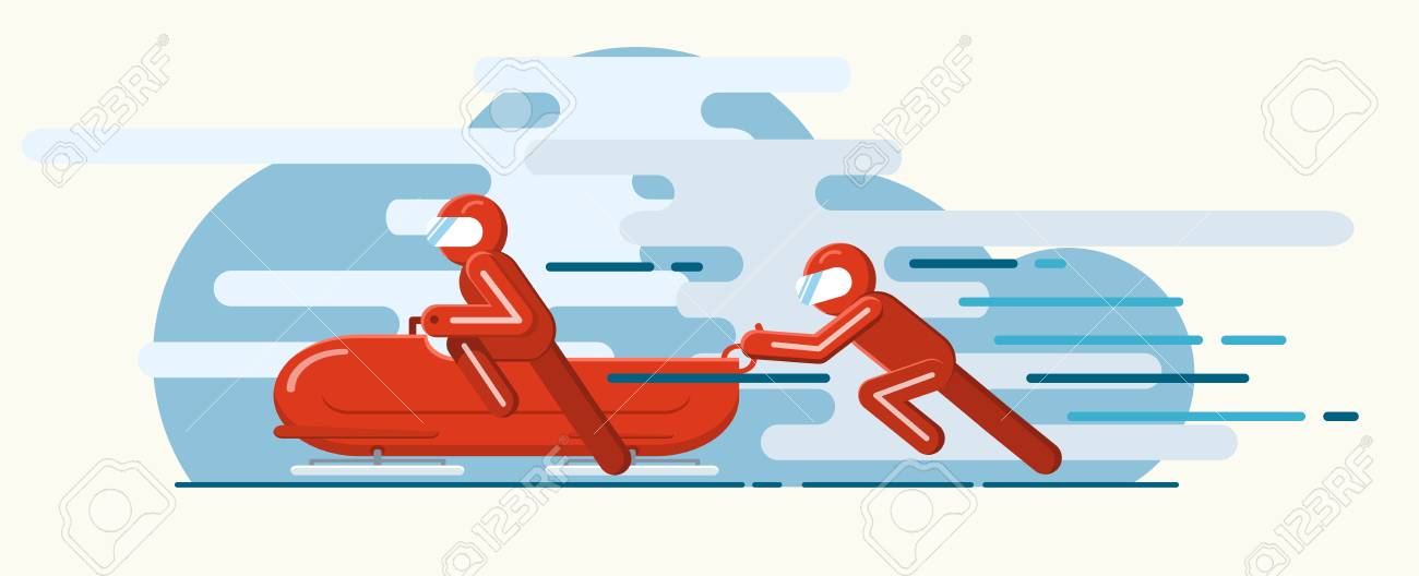 ベクトルイラスト ボブスレーの冬のスポーツ 極端のイラスト素材 ベクタ Image