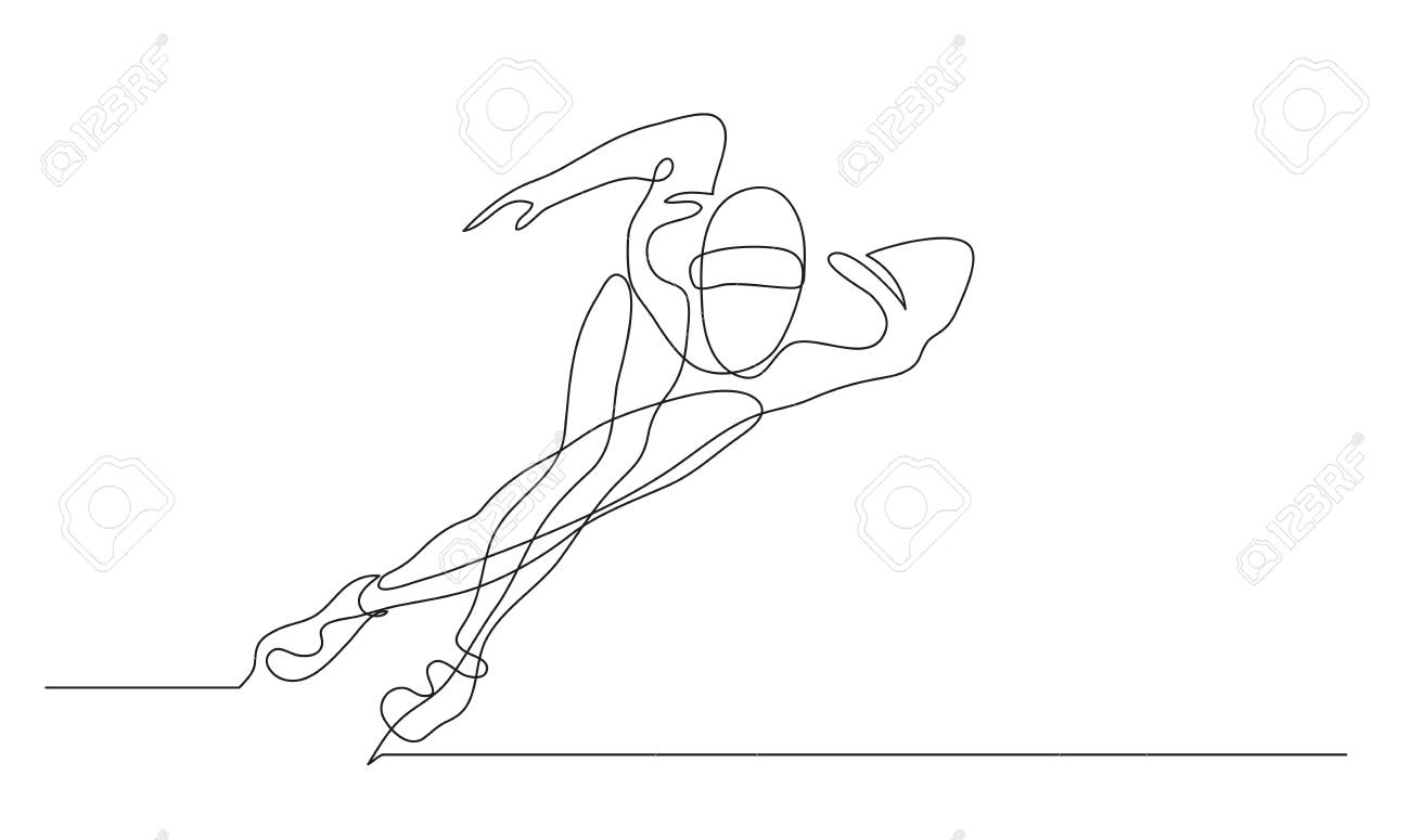 連続線画 イラストはスケートで走っているスポーツマンを示しています スピードスケートウィンタースポーツベクトルイラスト のイラスト素材 ベクタ Image 連続線画 イラストはスケートで走っているスポーツマンを示しています スピードスケートウィンタースポーツベクトルイラスト のイラスト素材 ベクタ Image