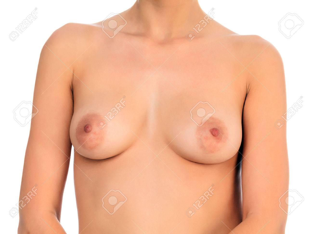 Naked Female Breast, White Background, Copyspace Stock Photo, Picture and  Royalty Free Image. Image 23727349.