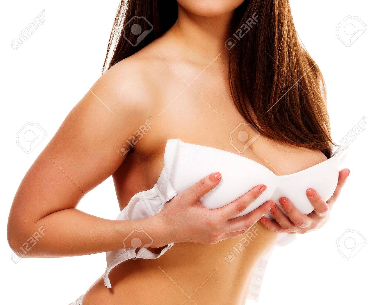 Busty Woman Is About To Show Her Boobs, Isolated On White Background Stock  Photo, Picture And Royalty Free Image. Image 60214534.