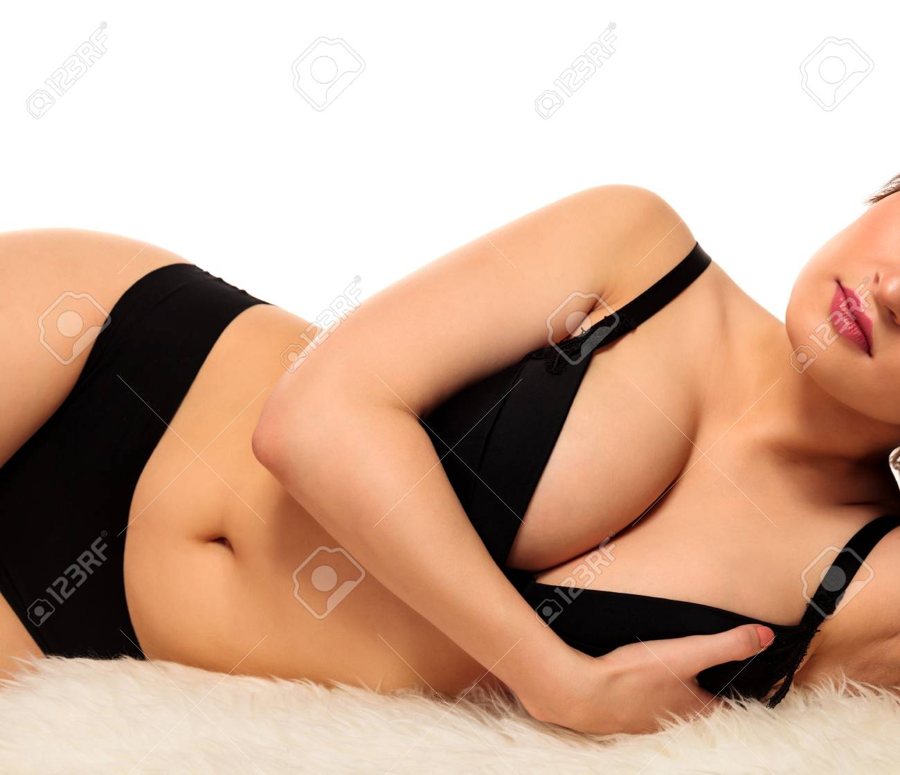 Voluptuous Busty Woman Posing On A