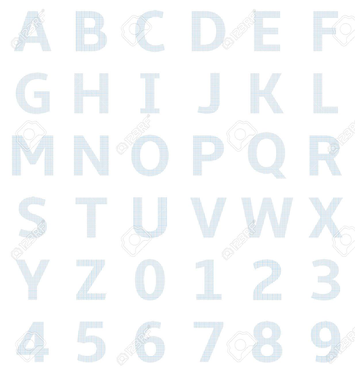 uppercase alphabet on graph paper royalty free cliparts vectors alphabet block letters on graph paper