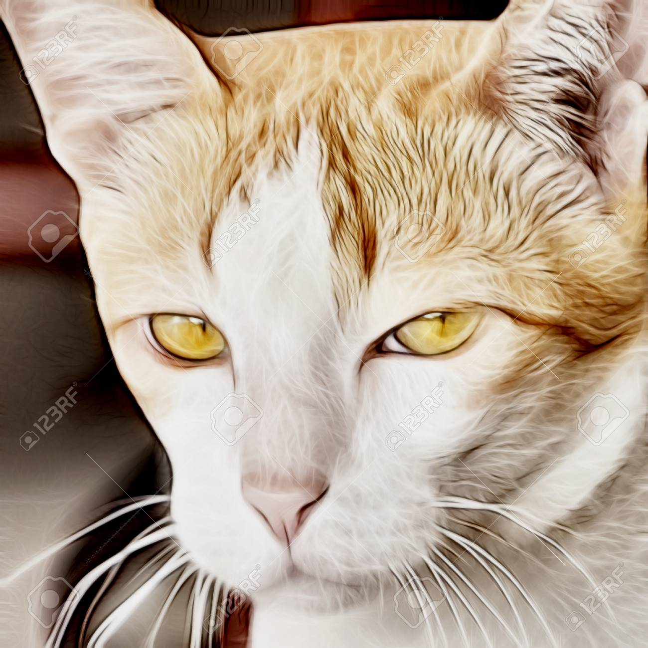 Peinture Impressionniste Numérique Artistique Dun Chat - 