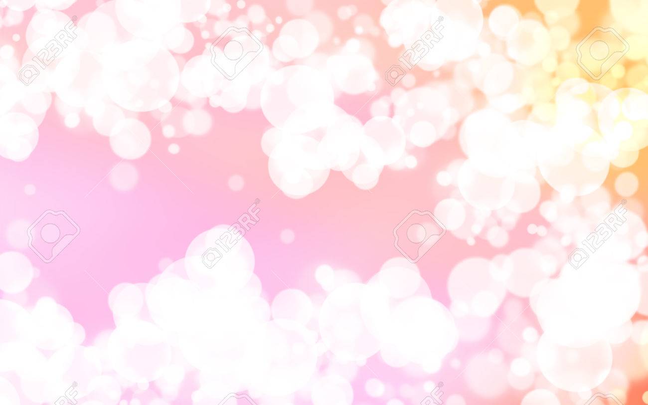 柔らかいピンク黄色オレンジ白抽象的な背景美しいキラキラ輝くボケ の写真素材 画像素材 Image