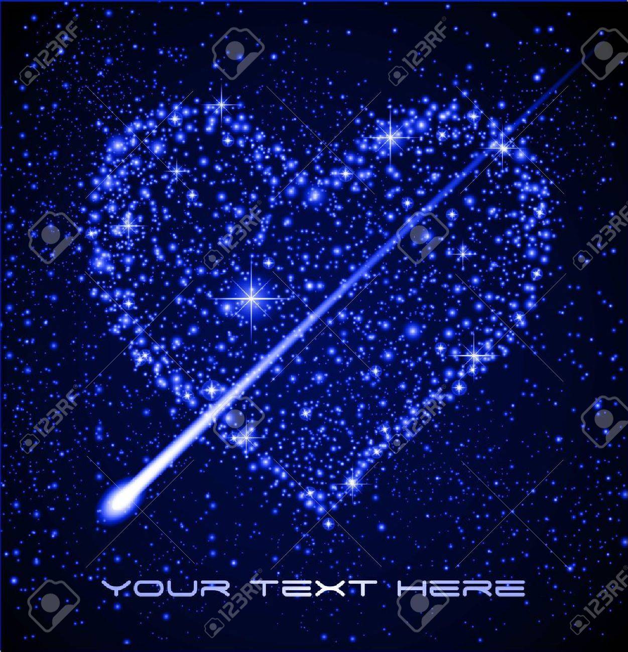 Fond De Lespace Coeur étoile Dans Le Ciel Nocturne