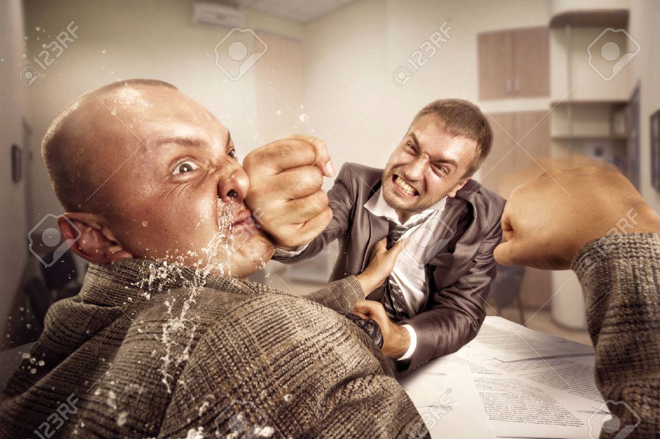 Two furious businessmen are fighting in the office - 29986828 Two furious businessmen are fighting in the office - 29986828