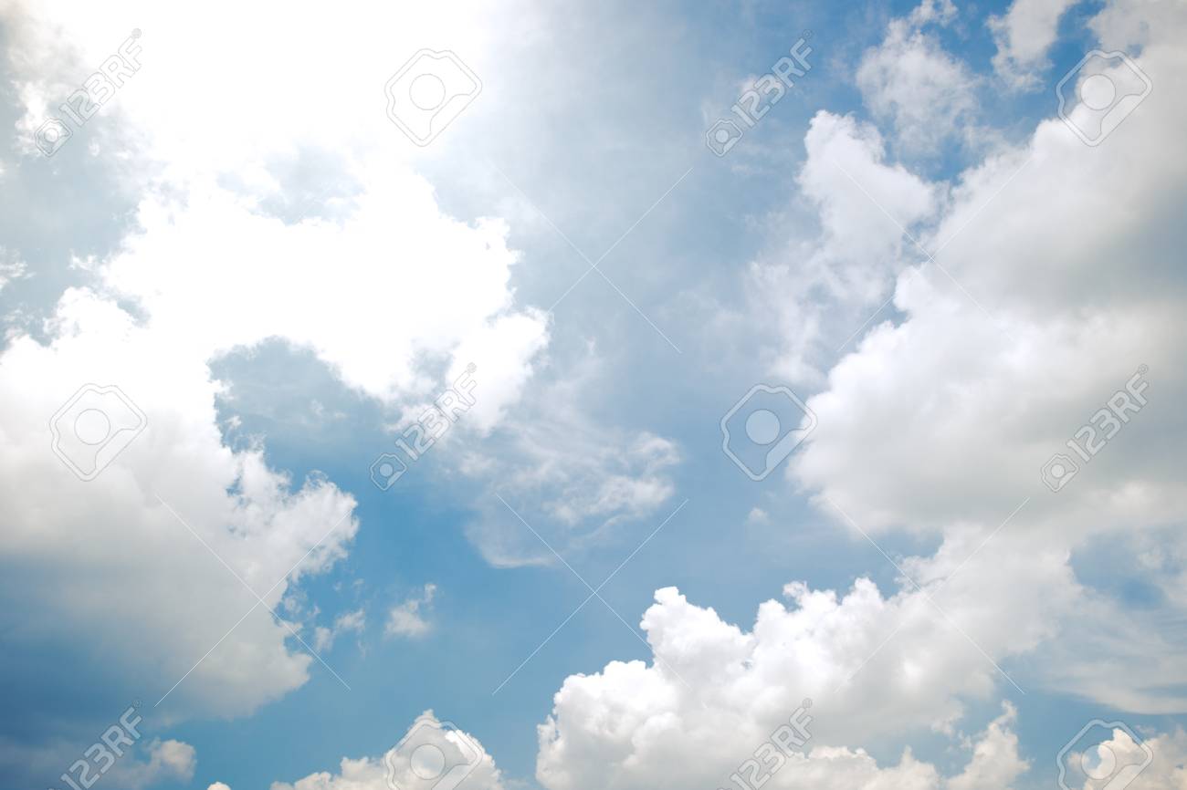 Beautiful A Group Of Clouds In The Blue Sky During The Sun Shin