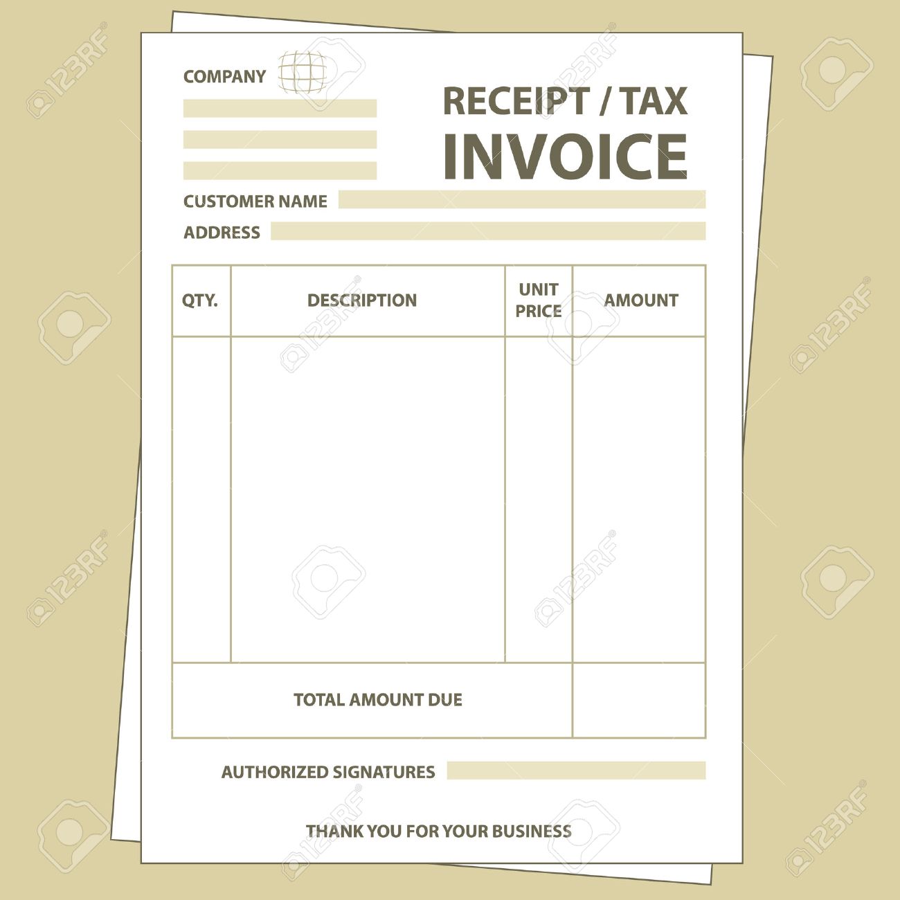 Illustration of unfill paper tax invoice form - 23113226 Illustration of unfill paper tax invoice form - 23113226