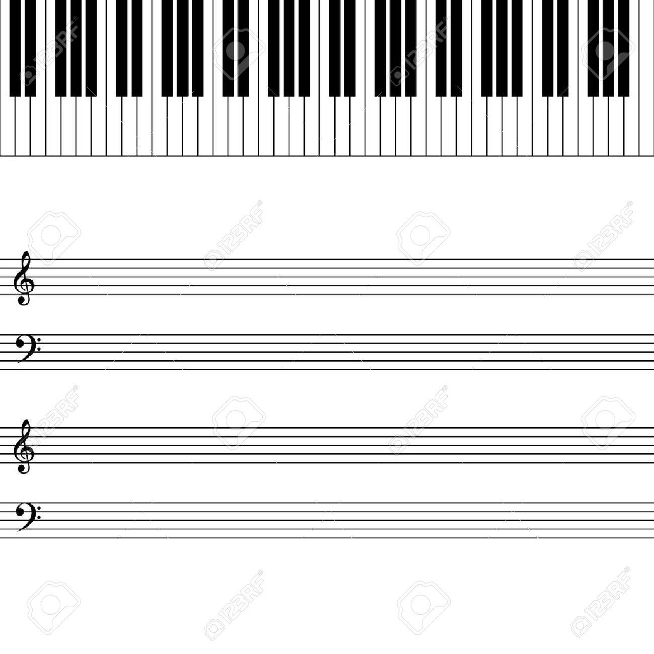 illustration of piano key and blank music sheet royalty free free blank piano sheet music