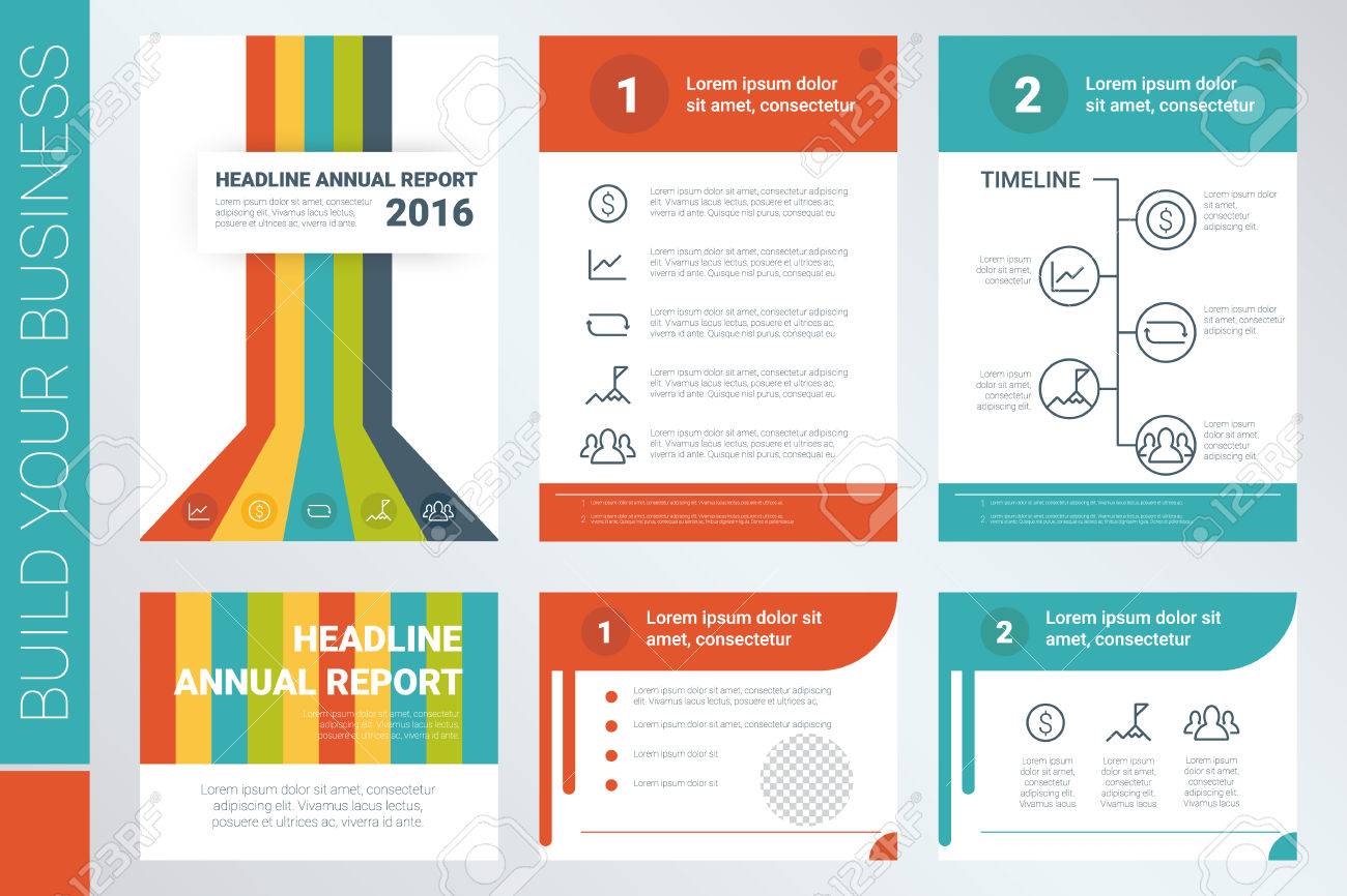 annual report a4 book cover and presentation template with flat