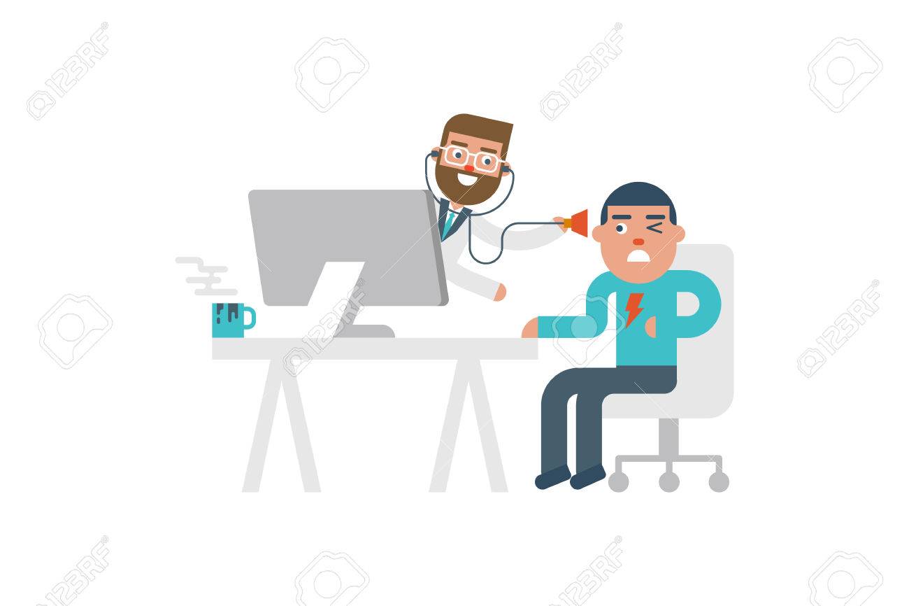Online doctor pop up from computer to see the patient flat design illustration - 53555958 Online doctor pop up from computer to see the patient flat design illustration - 53555958