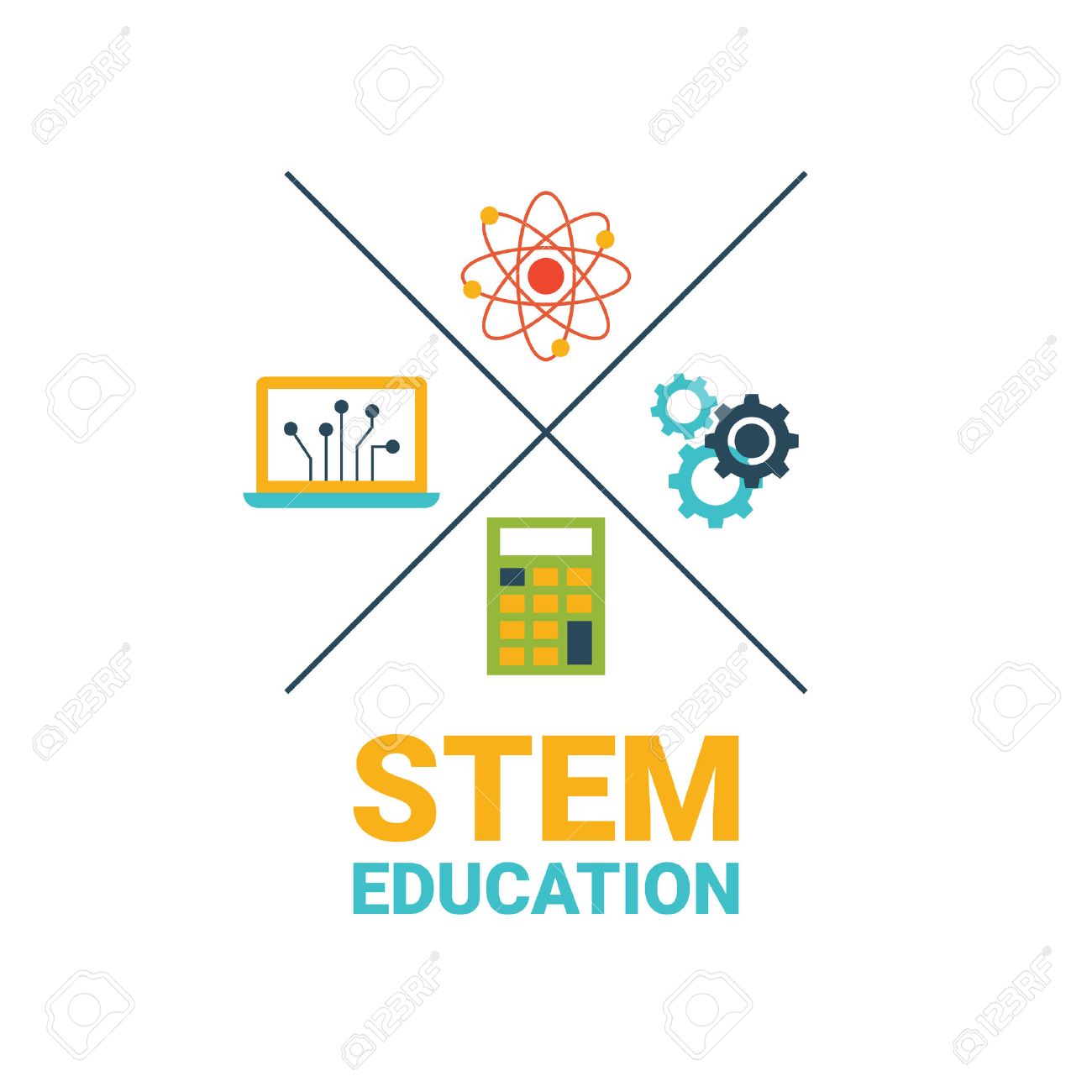 STEM - science, technology, engineering and mathematics badge concept with icon in flat design - 53556477 STEM - science, technology, engineering and mathematics badge concept with icon in flat design - 53556477