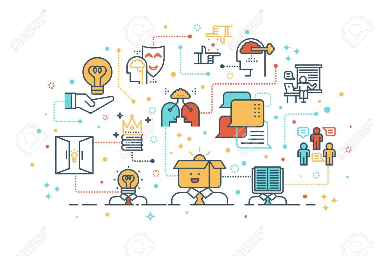 Line icon design illustration of creative learning and thinking concept, isolated on white background - 63576683 Line icon design illustration of creative learning and thinking concept, isolated on white background - 63576683