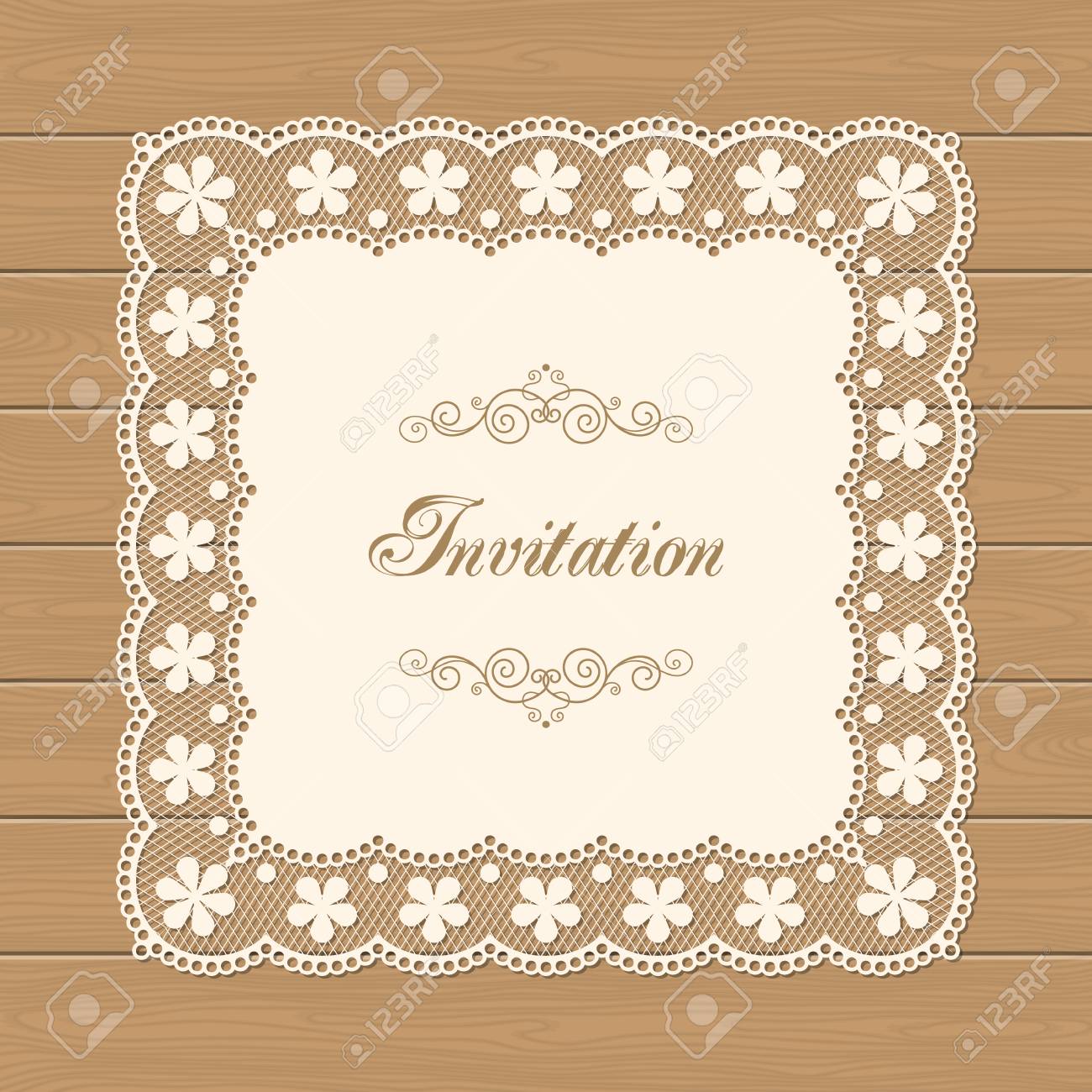retro lace background template for wedding invitation or greeting