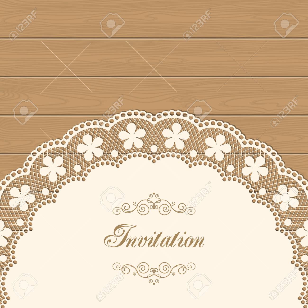 retro lace background template for wedding invitation or greeting