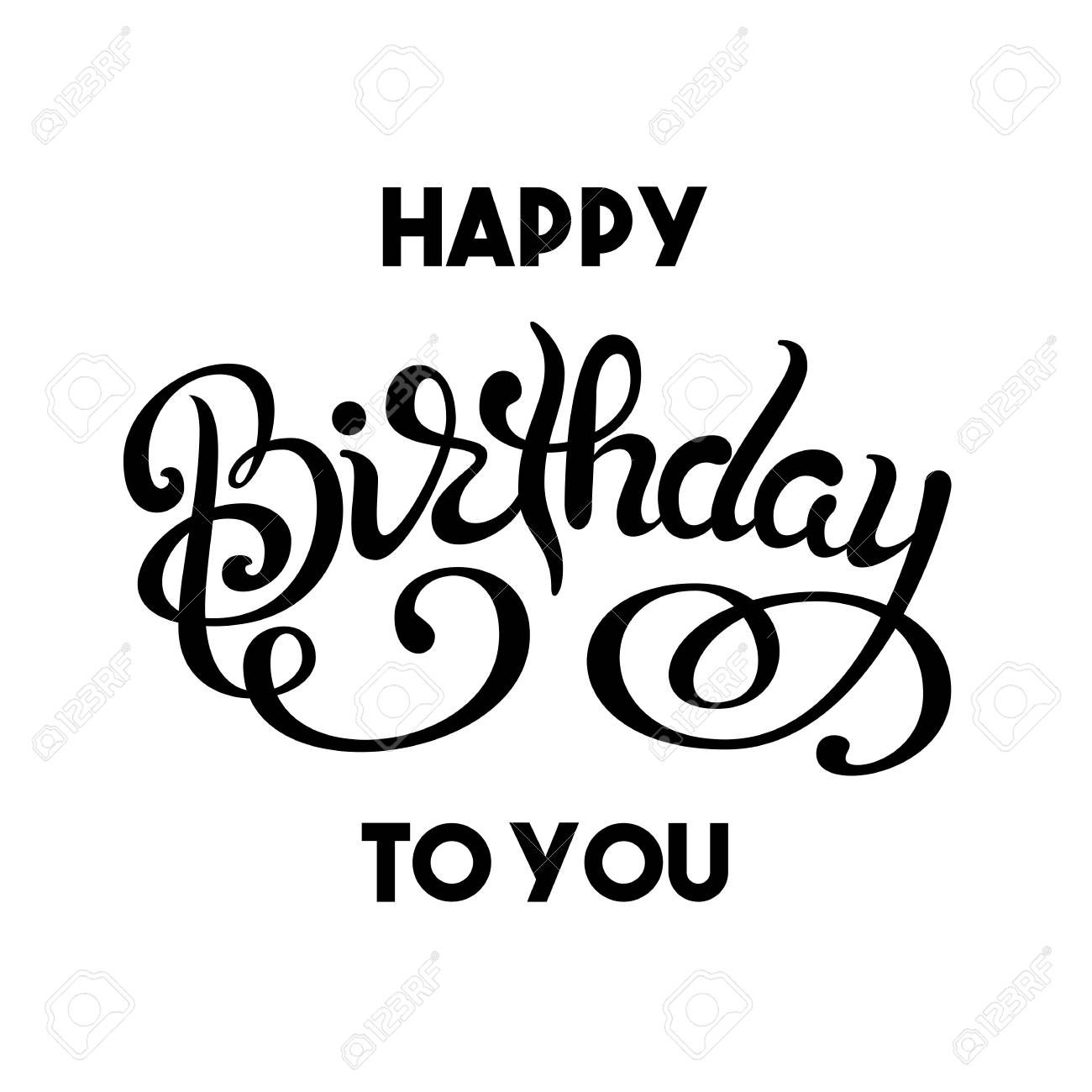 誕生日グリーティング カード手レタリング ベクトル図 のイラスト素材 ベクタ Image