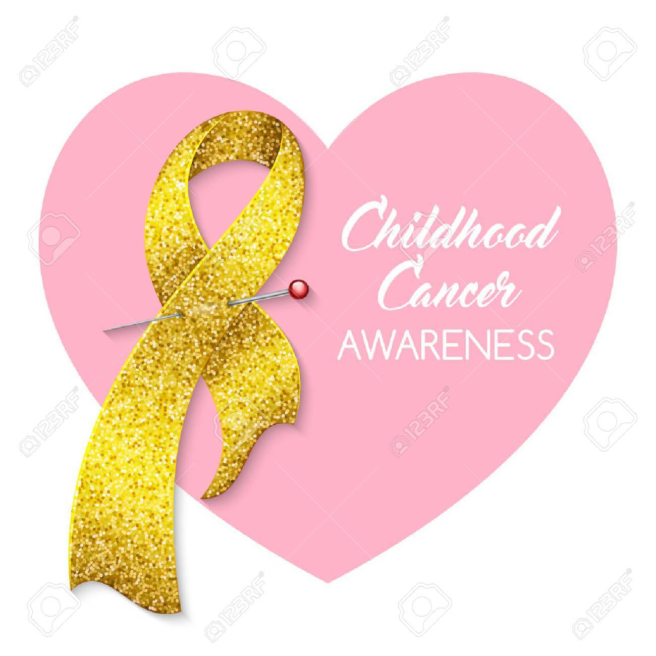 childhood cancer awareness ribbon poster or banner template