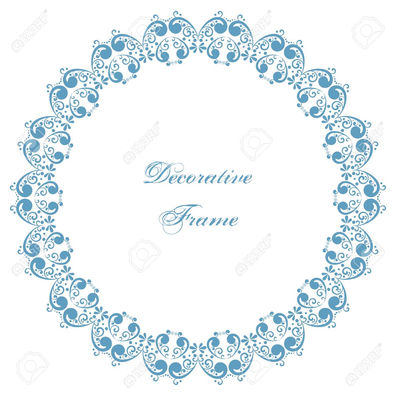 decorative round frame with swirls ornamental background for invitation swirls
