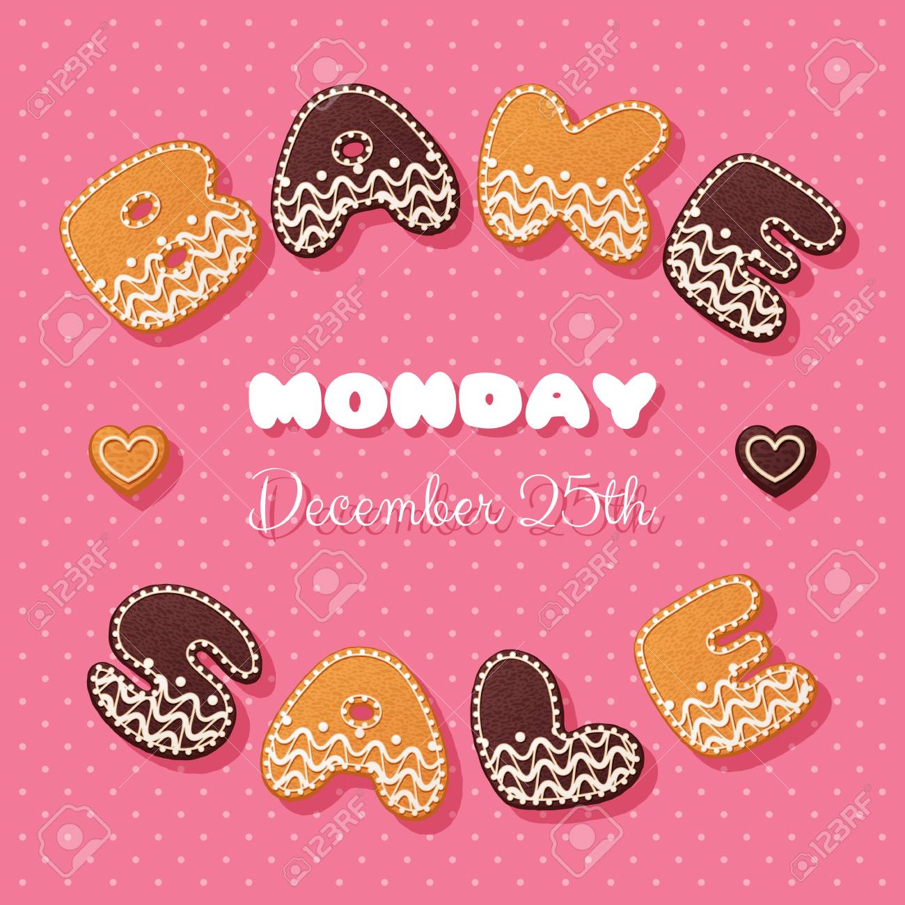 bake sale poster template gingerbread letters vector illustration bake sale posters