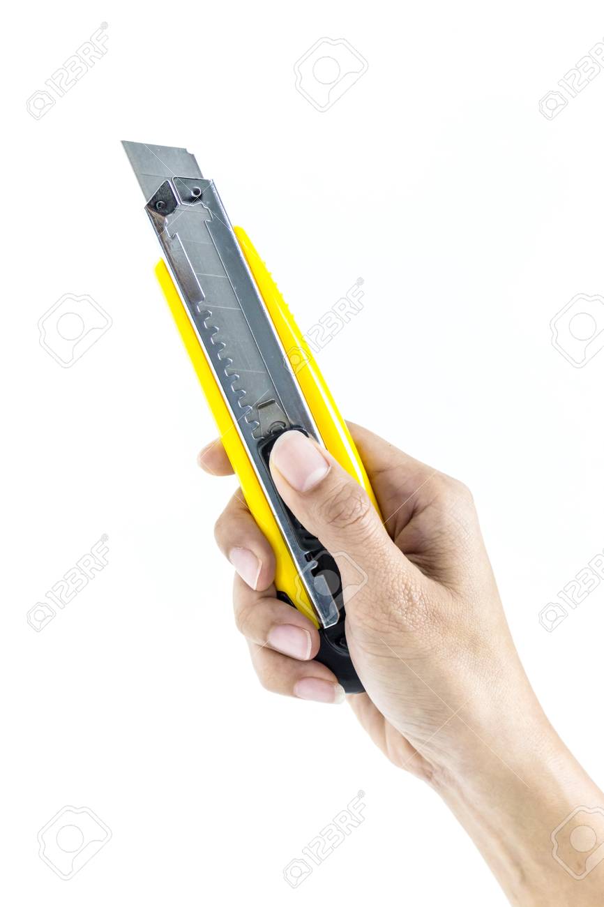 カッター 尖鋭度の高いナイフを持つ手 の写真素材 画像素材 Image