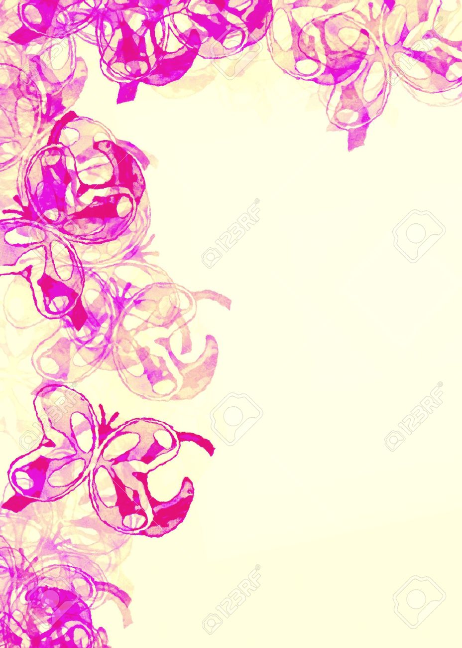 Papier Teinte Avec Une Bordure De Papillon De Carte Note Invitation Anniversaire Ou De Toute Occasion Speciale Banque D Images Et Photos Libres De Droits Image