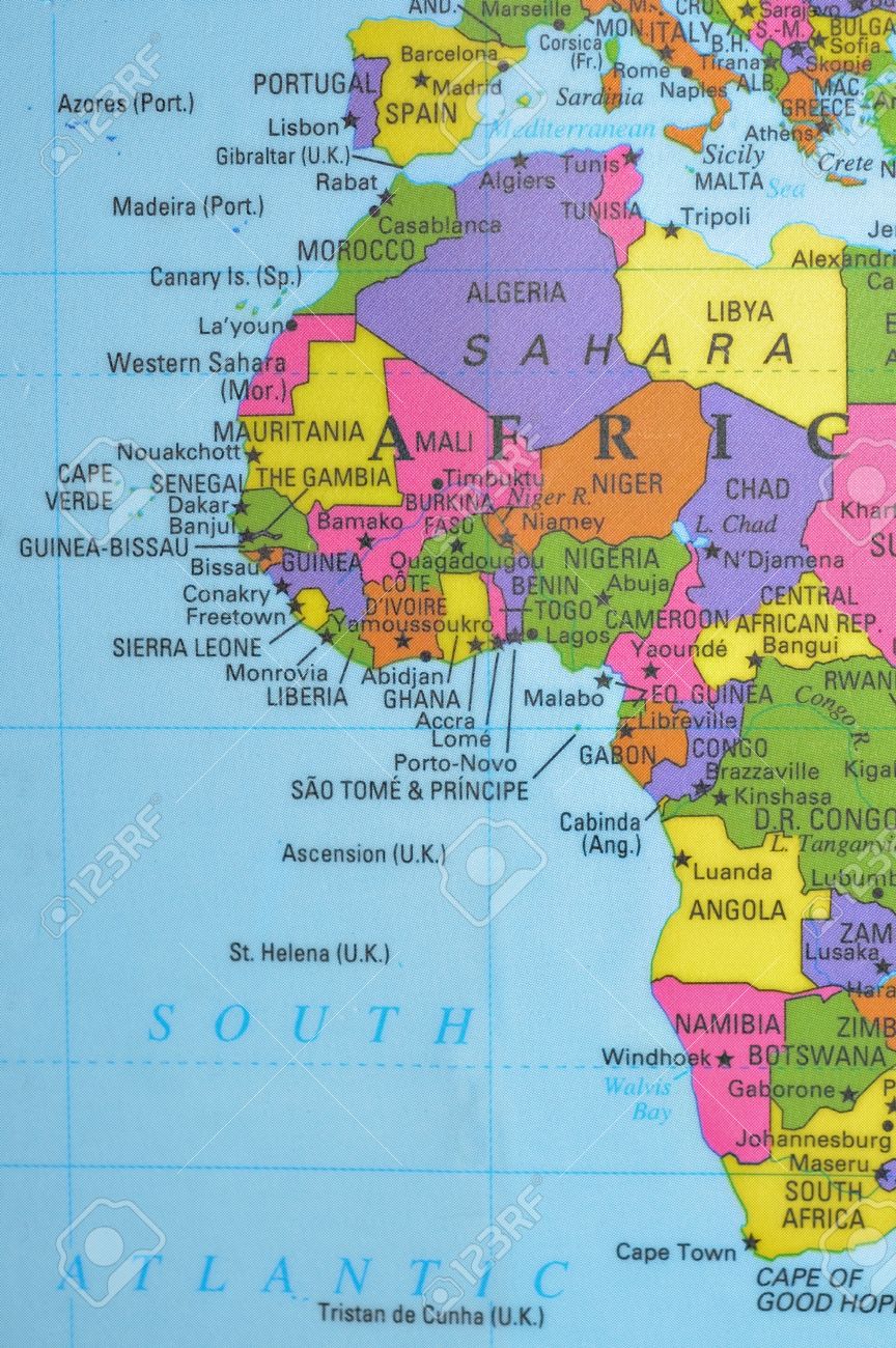 Karte Von Der Westkuste Von Afrika Und Der Bereich Der Ebola Ausbruch Lizenzfreie Fotos Bilder Und Stock Fotografie Image
