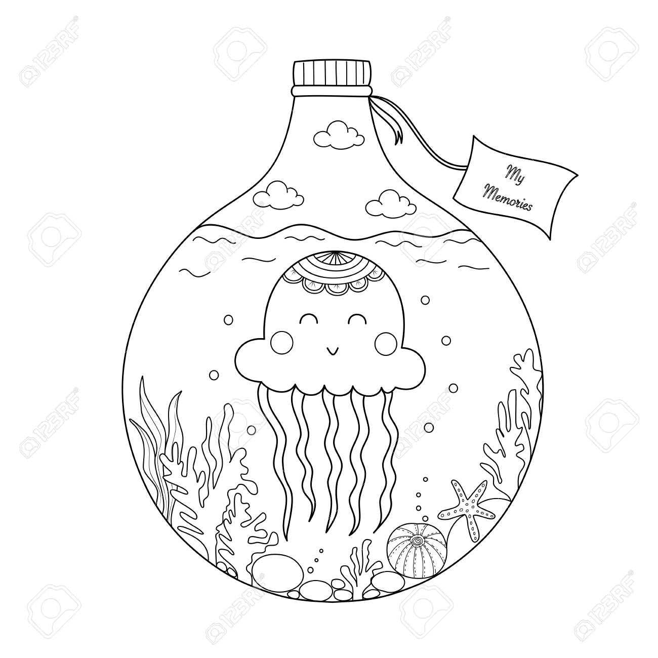 103 Coloring Book Jellyfish Picture HD 103 Coloring Book Jellyfish Picture HD