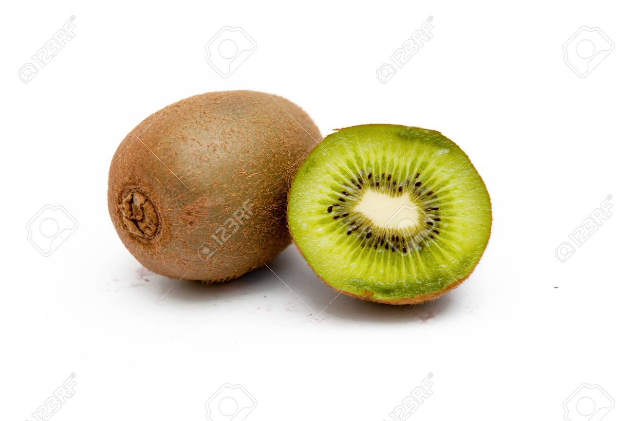 kiwi hair healthy wood high vitamins on a white background stock