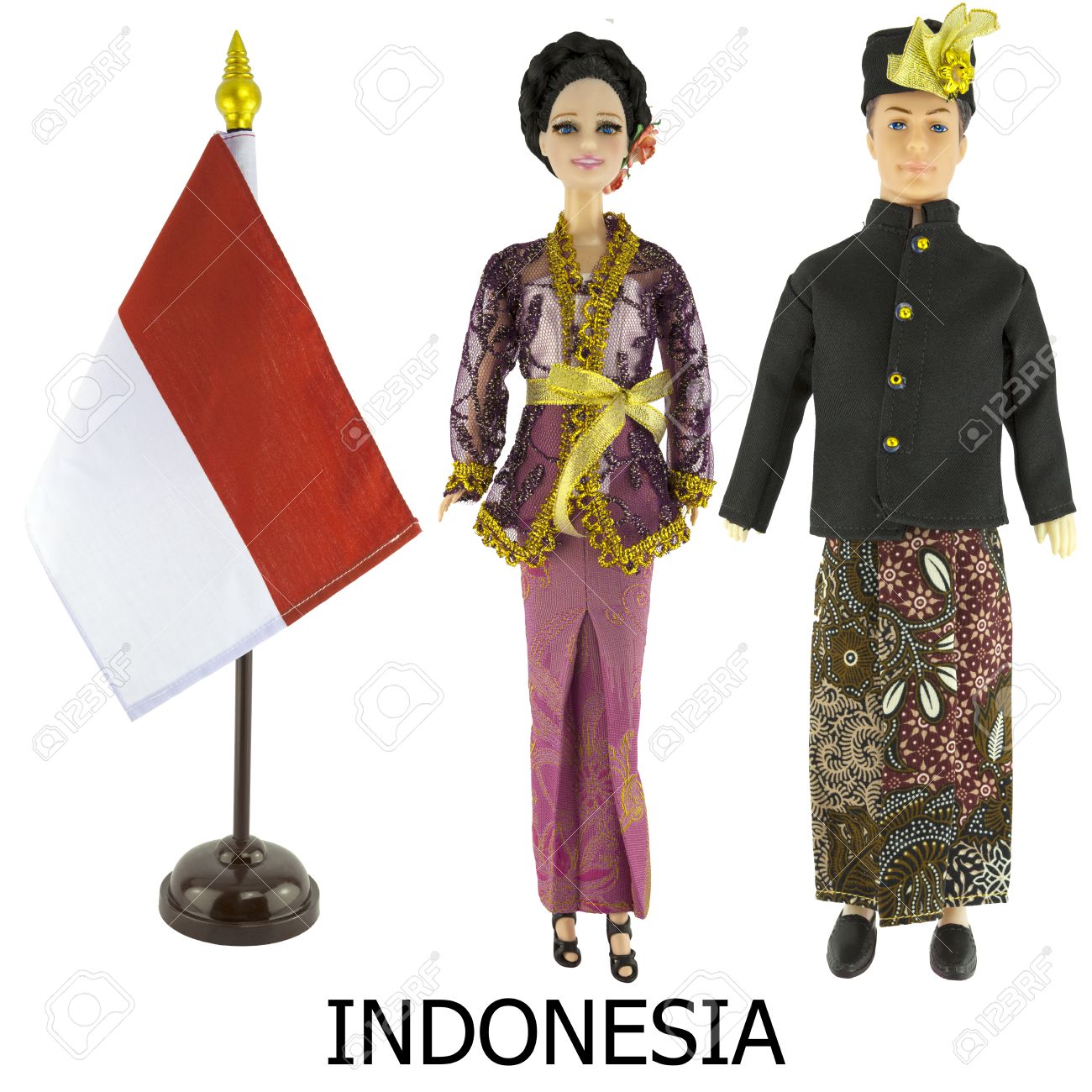 Indonesia National Dress For Man And Woman Wered On Dolls And ... Indonesia National Dress For Man And Woman Wered On Dolls And ...
