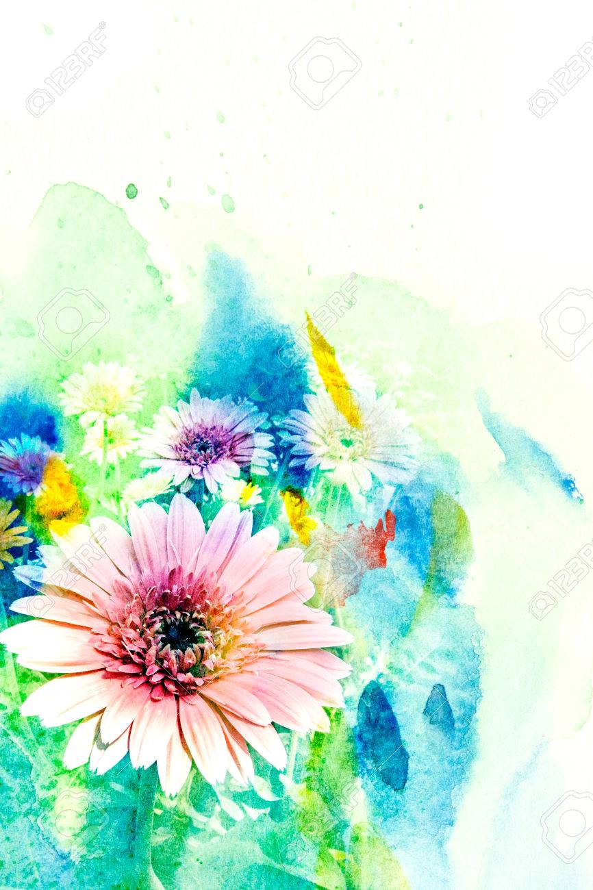 抽象的な果物のパステル画宙花