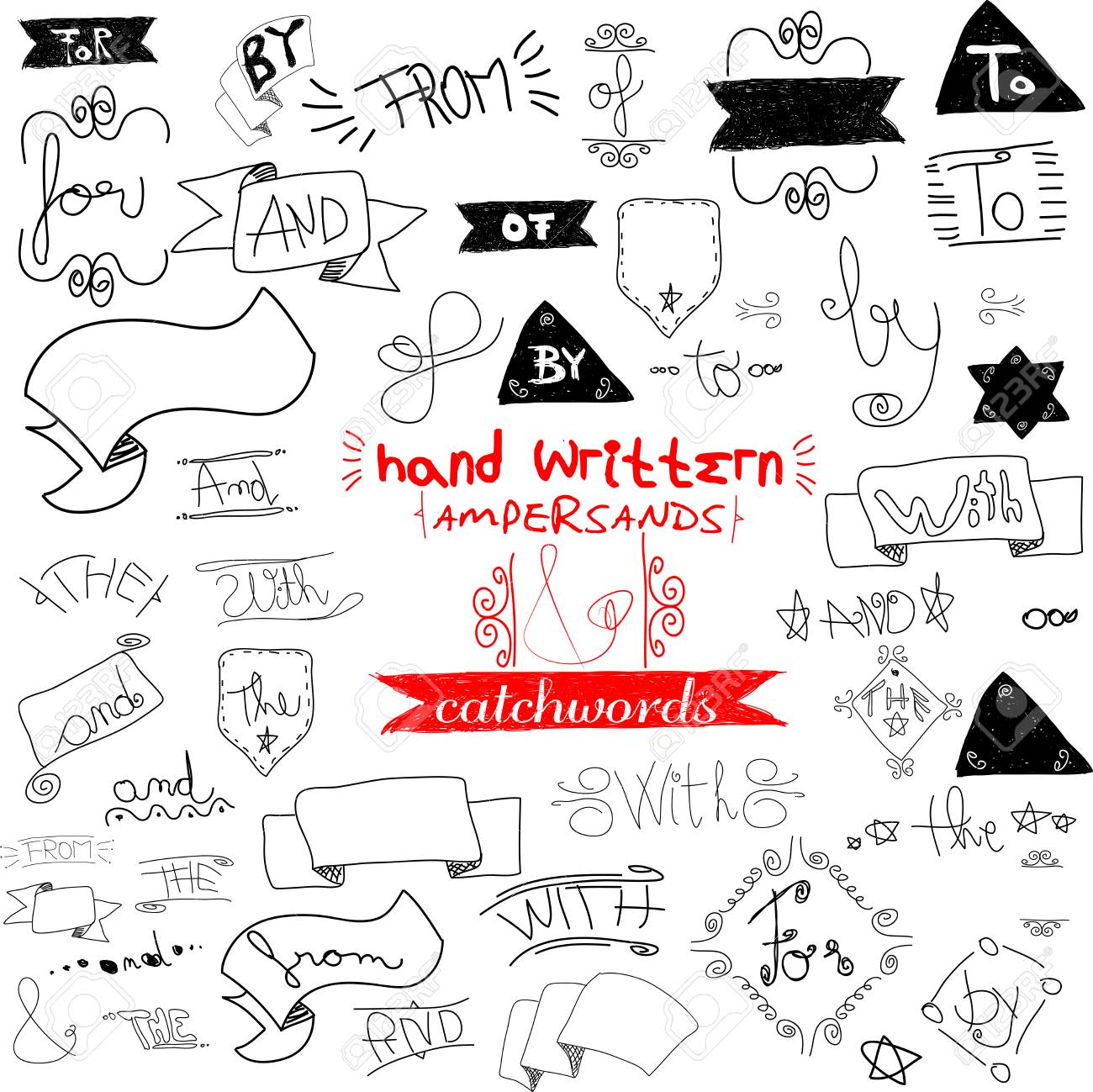 手書きのアンパサンド 標語 描かれているエレメントです のイラスト素材 ベクタ Image