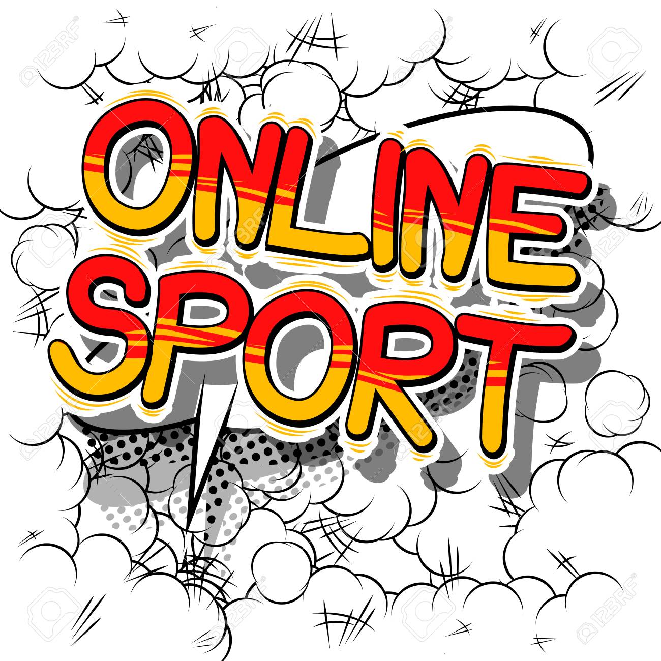 online sport comic book style word on abstract background online word style